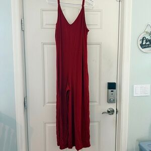 Athleta Nighttime Bliss Romper M | Red V-Neck